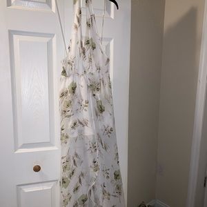 Shorts high low romper, backless halter